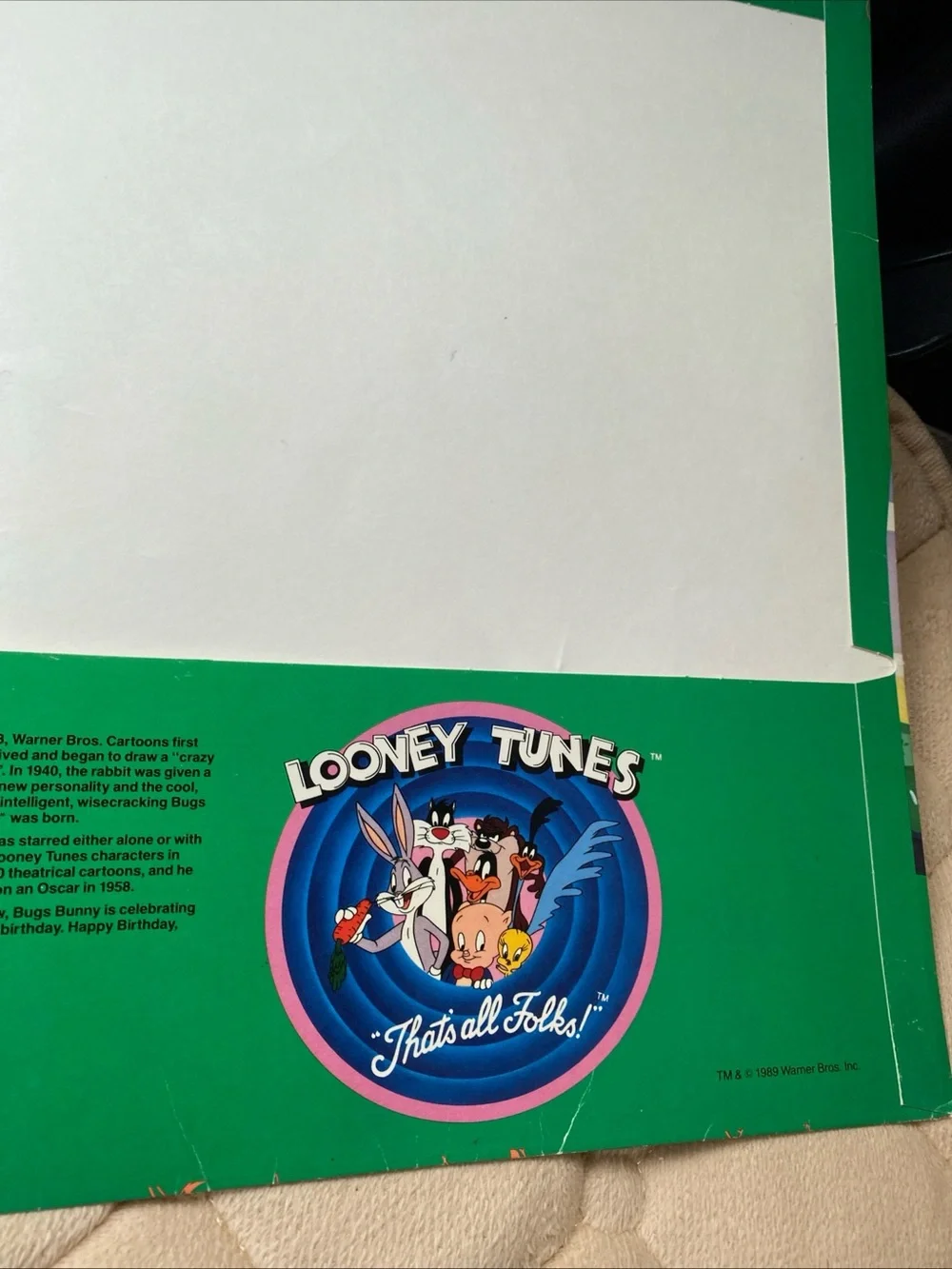 Looney Tunes Bugs Bunny Mead Folder Portfolio Vintage 1989